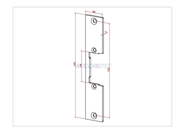 AT-FS02 Планка для электрозащелки ACCORDTEC, металл